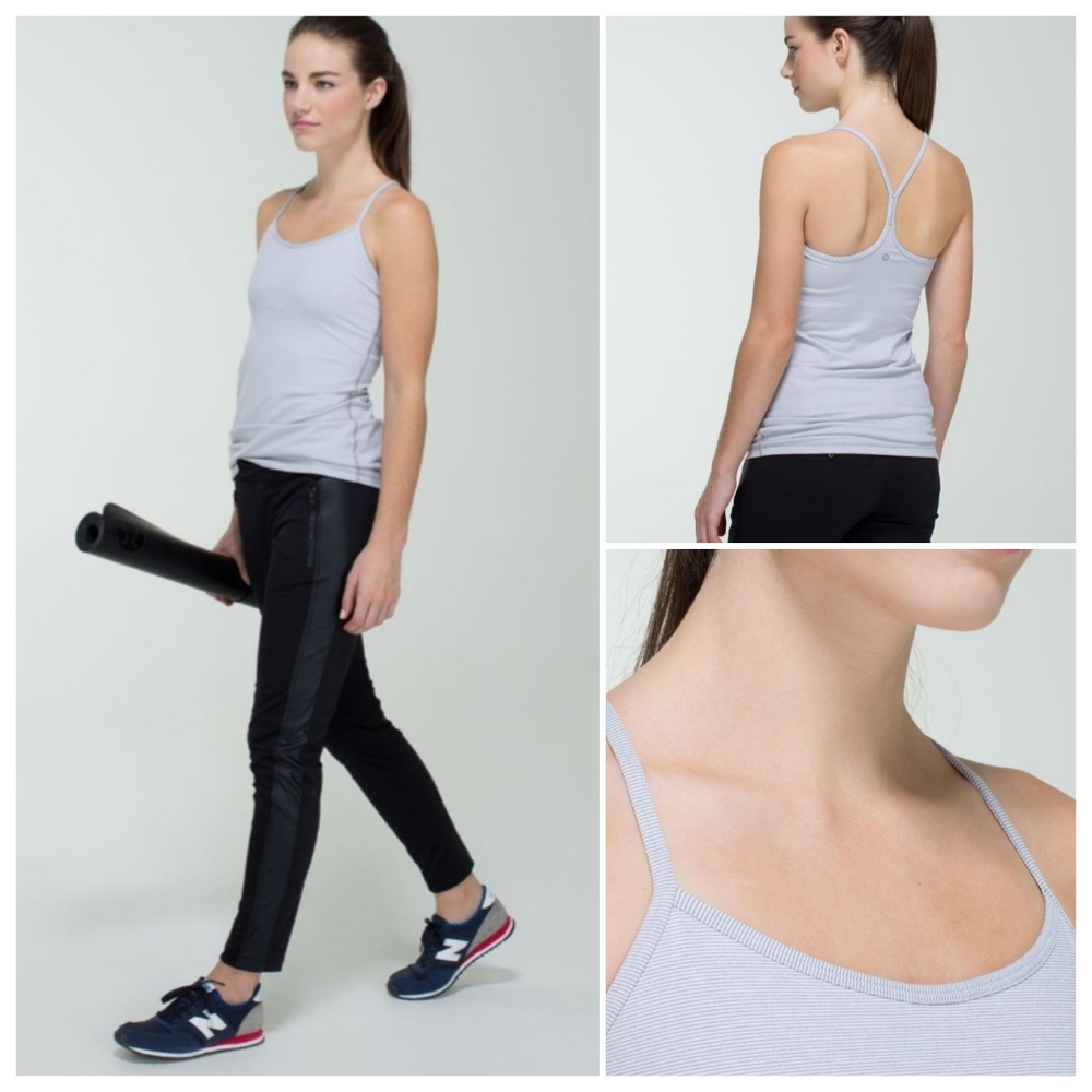 lululemon | Power Y Tank Luon Wee Stripe Heathered Gray 8
